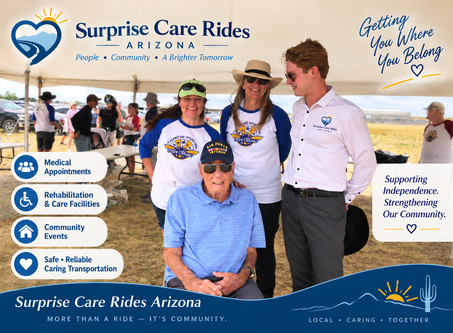 Surprise Care Rides Arizona community event — Air Force Veteran with family